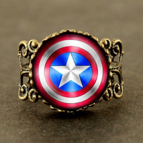 Avengers Age of Ultron 1pcs ring brass pendant men women fashion vintage steampunk US Movie Captain America ring